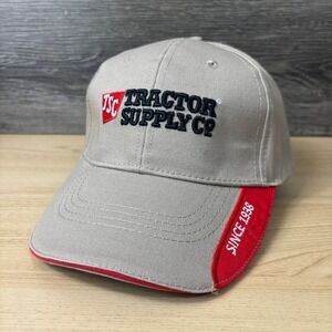 Tractor Supply Co‎ Hat Cap Strap Back Brown Red Farm Farming One Size Adjustable